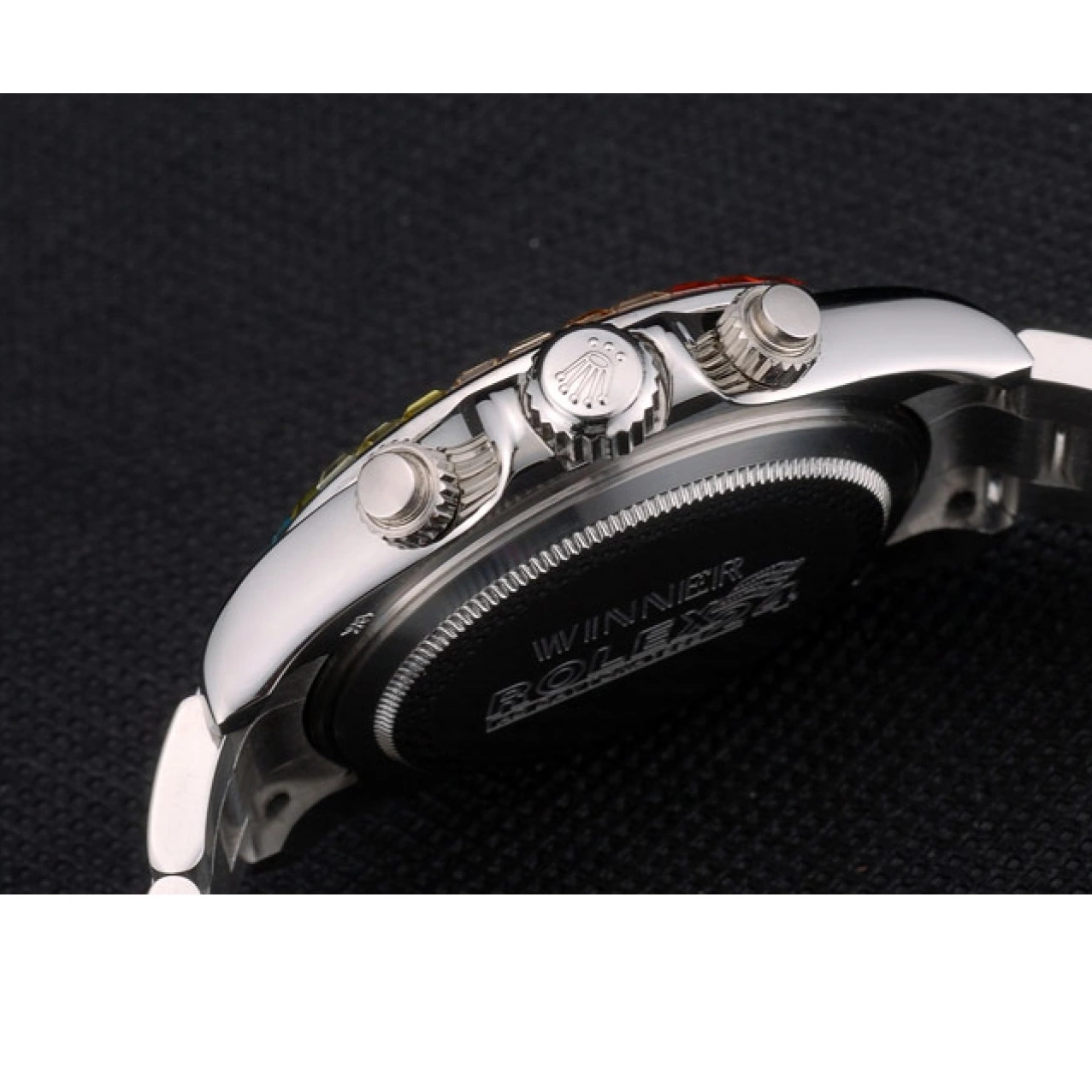 Aaa replica watch Strap Cosmograph Rainbow 80250 Black Bezel Daytona Steep Rolex Stainless Dial Crystals 0627